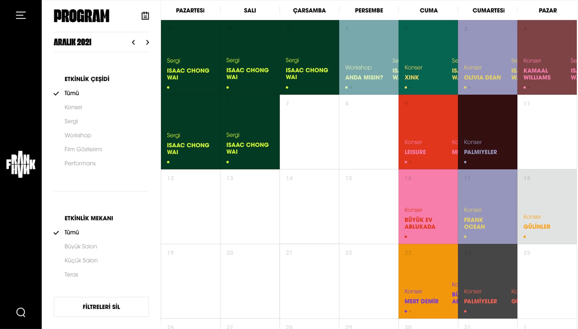 Frankhan Web Schedule